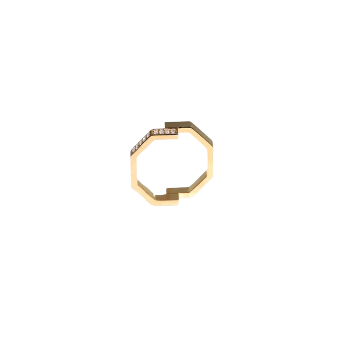 Octagon Ring with Diamonds