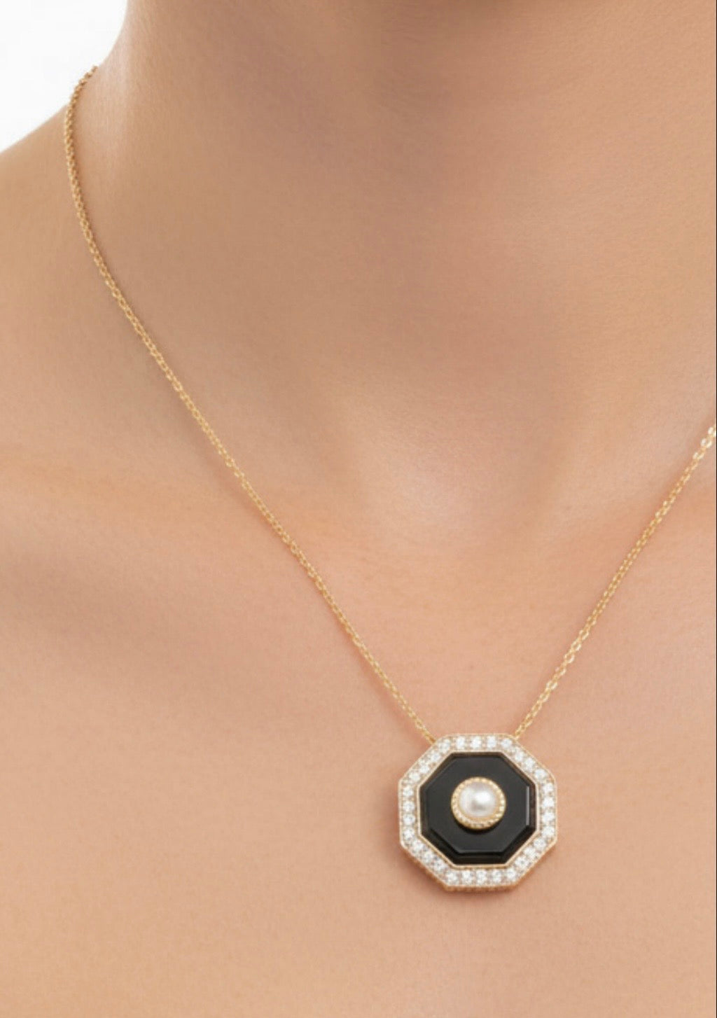Octagon Onyx Necklace