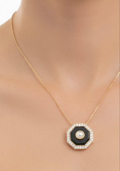 Octagon Onyx Necklace